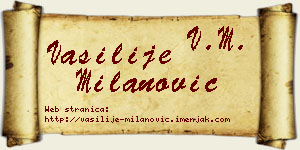 Vasilije Milanović vizit kartica